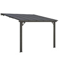 AECOJOY 10’x10′ Adjustable Height Wall Mounted Outdoor Gazebos Pergola