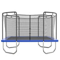Skywalker Trampolines 15′ x 15′ Square Trampoline with Safety Enclosure Net – Blue Heavy-Duty Outdoor Trampoline for Kids & Adults, Rust-Resistant Steel Frame