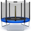SereneLife 8FT 10FT 12FT 14FT Outdoor Trampoline for Kids – Recreational Backyard Trampoline with Curved Safety Poles and Net Enclosure- ASTM Approval for Kids Adults