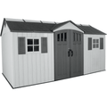 Lifetime 15′ x 8′ Dual Entry Outdoor Storage Shed, Gray
