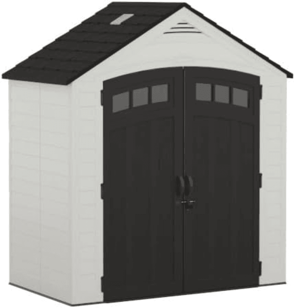 Suncast Vista 7 ft. x 4 ft. Resin Standard Modern Storage Shed with Floor Kit